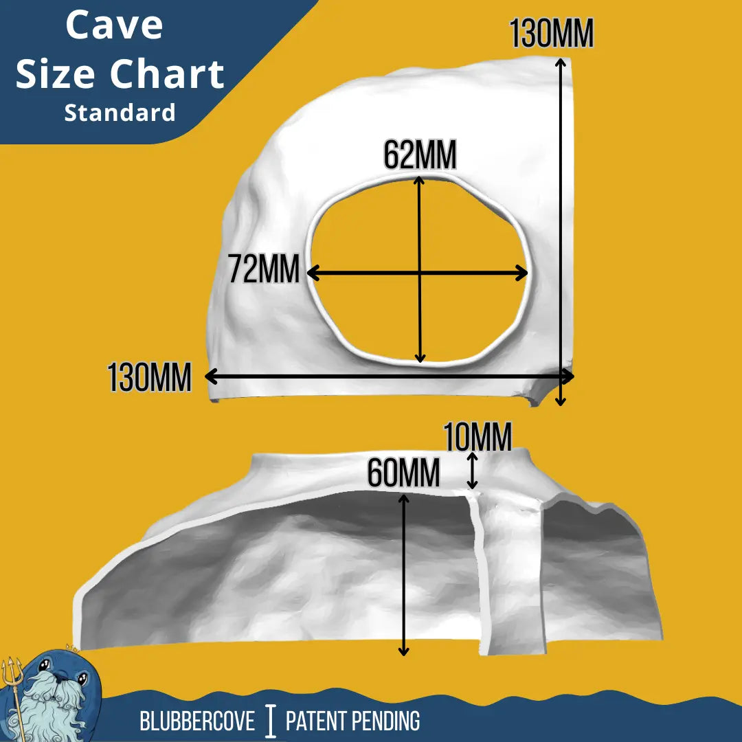 Corner Aquarium Cave Hide for Pleco, Shrimp & Betta | Natural Tank Decor Blubber Cove