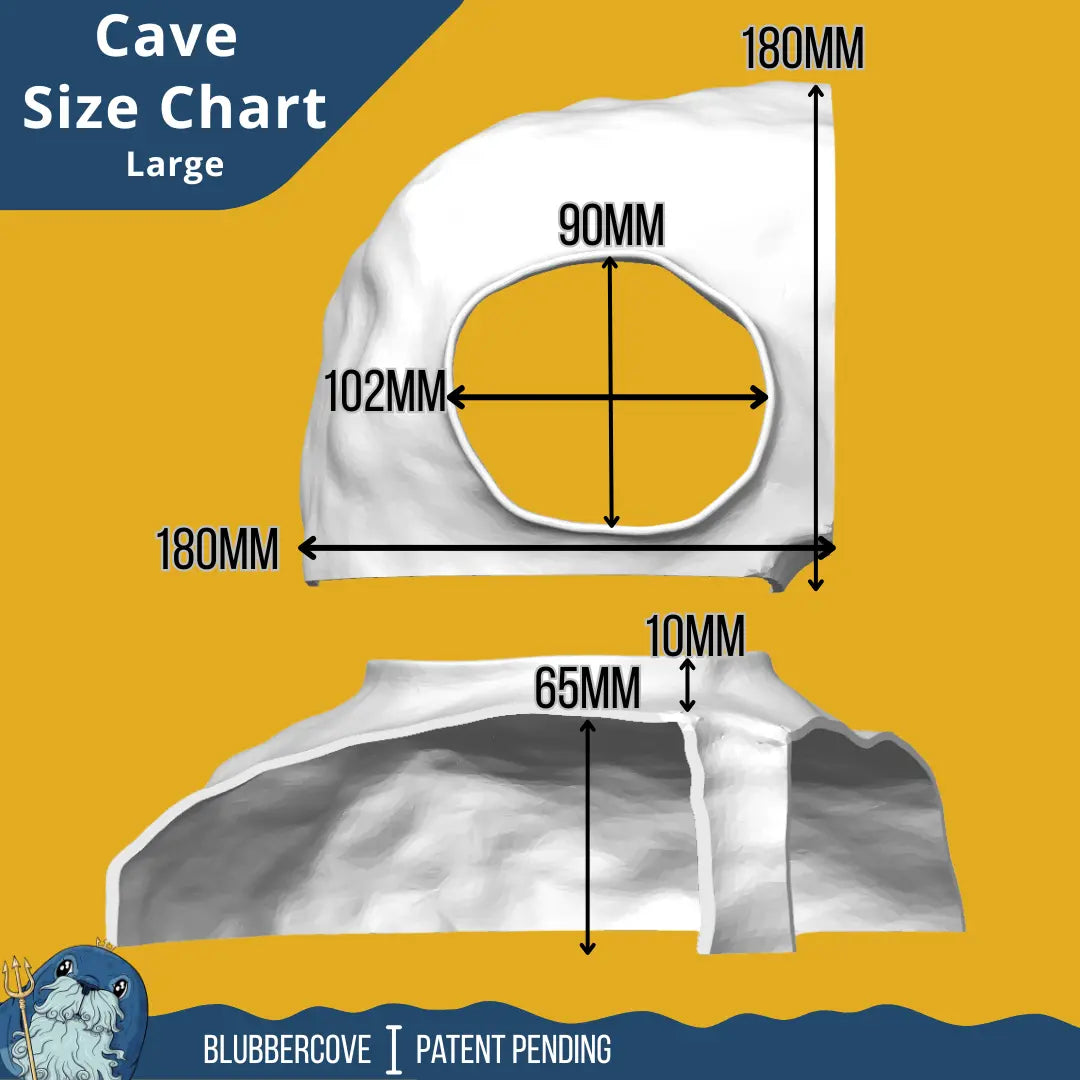 Corner Aquarium Cave Hide for Pleco, Shrimp & Betta | Natural Tank Decor Blubber Cove