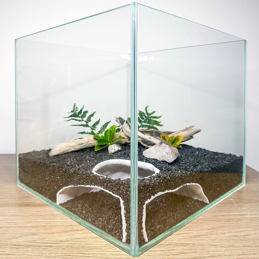 Corner Aquarium Cave Hide for Pleco, Shrimp & Betta | Natural Tank Decor Blubber Cove