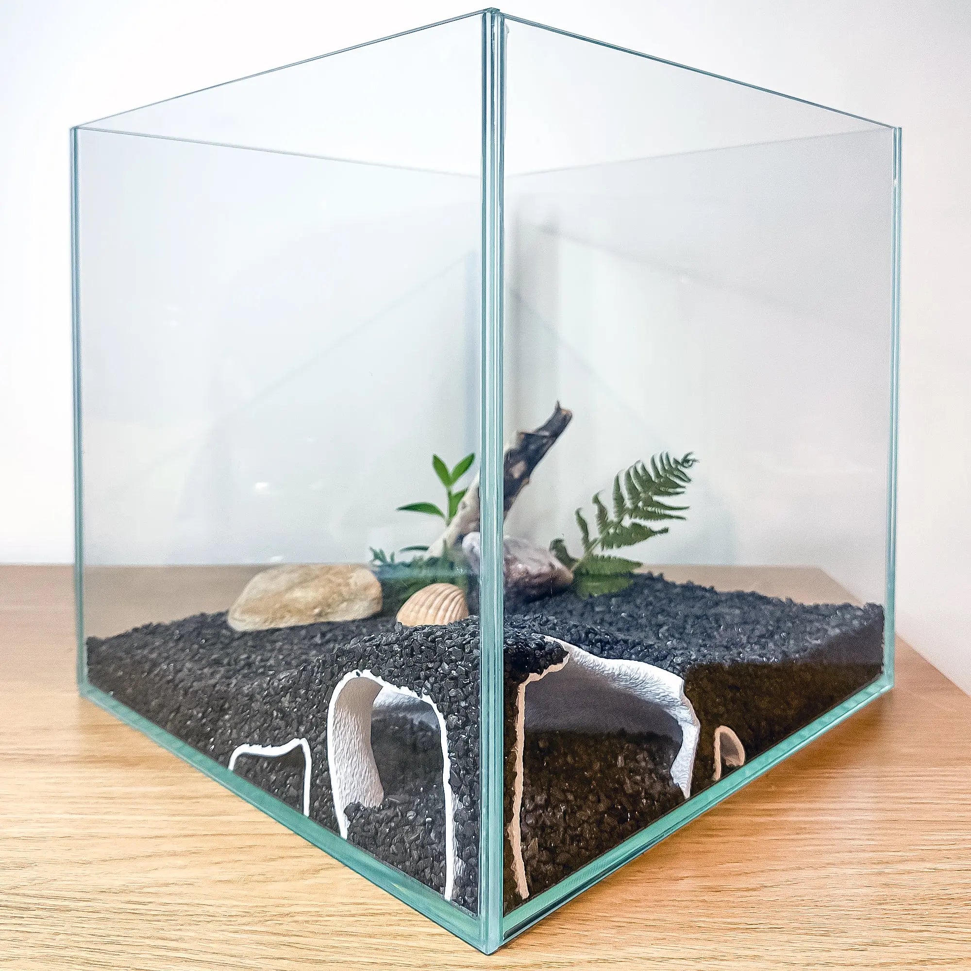 Corner Aquarium Cave Tunnel for Pleco & Shrimp – Large Entrance, Mangrove Style Blubber Cove