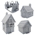 28mm Fantasy Village Buildings | DND RPG Scatter Terrain for Wargames Blubber Cove