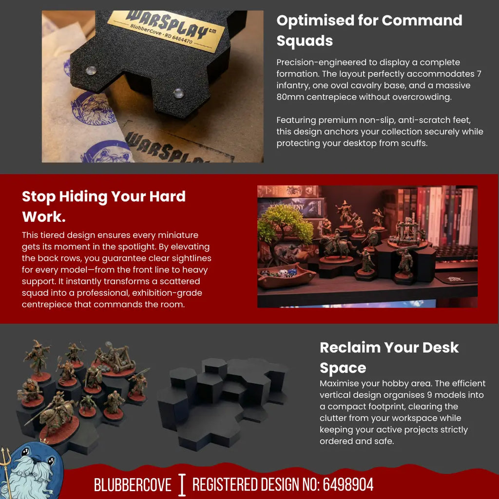 WarSplay™ Hero | Modular Miniature Display Stand for Wargaming & RPGs WarSplay