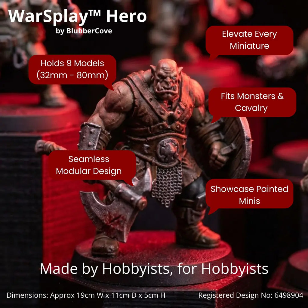 WarSplay™ Hero | Modular Miniature Display Stand for Wargaming & RPGs WarSplay