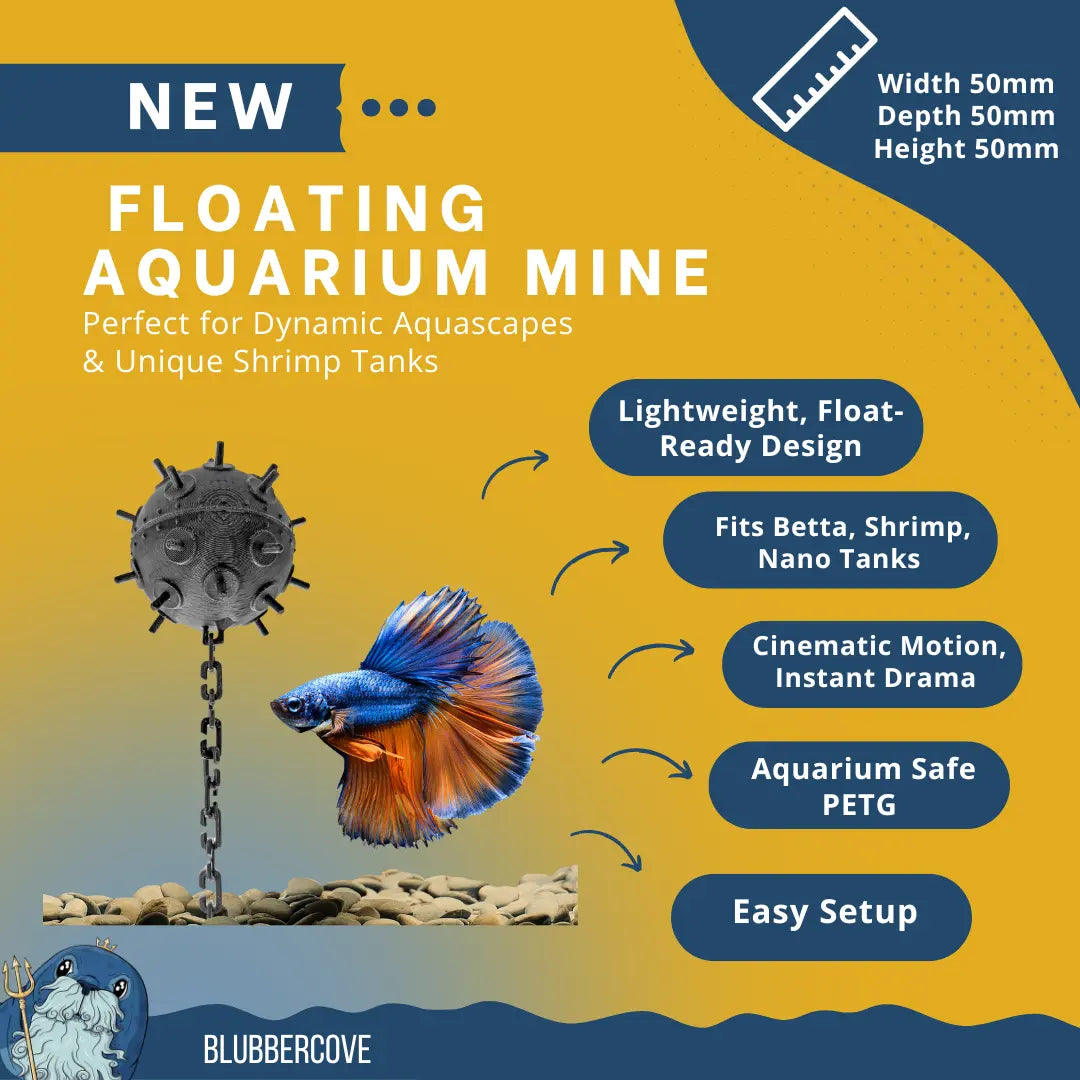 Floating Aquarium Mine / Ideal Accessory for any Fish Tank Blubber Cove