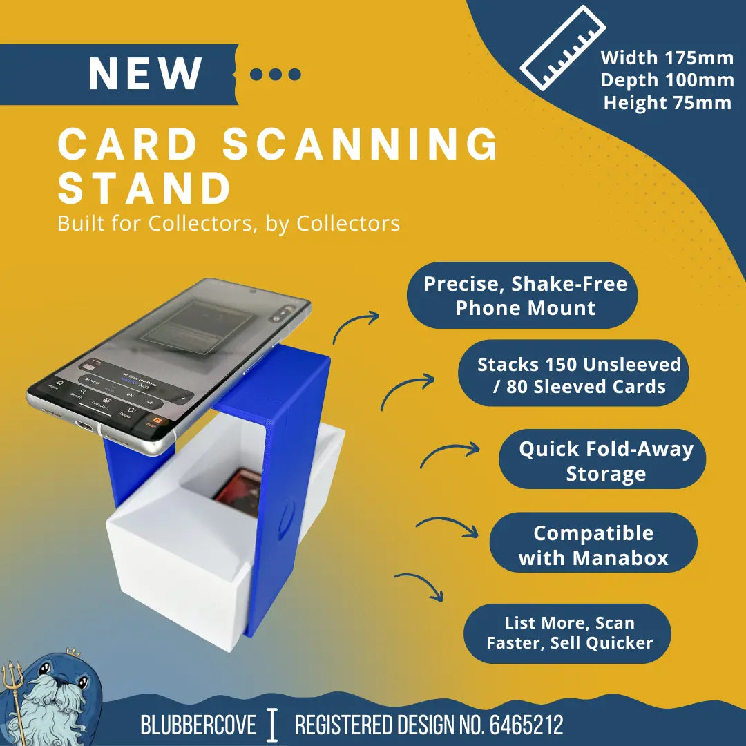 MTG Card Scanner Stand – Works with ManaBox, TCG Apps – Magic the Gathering Scanner for Deck Sorting, Live Sales & Fast Price Checks | Pokémon, Yu-Gi-Oh Bulk Sorting Blubber Cove