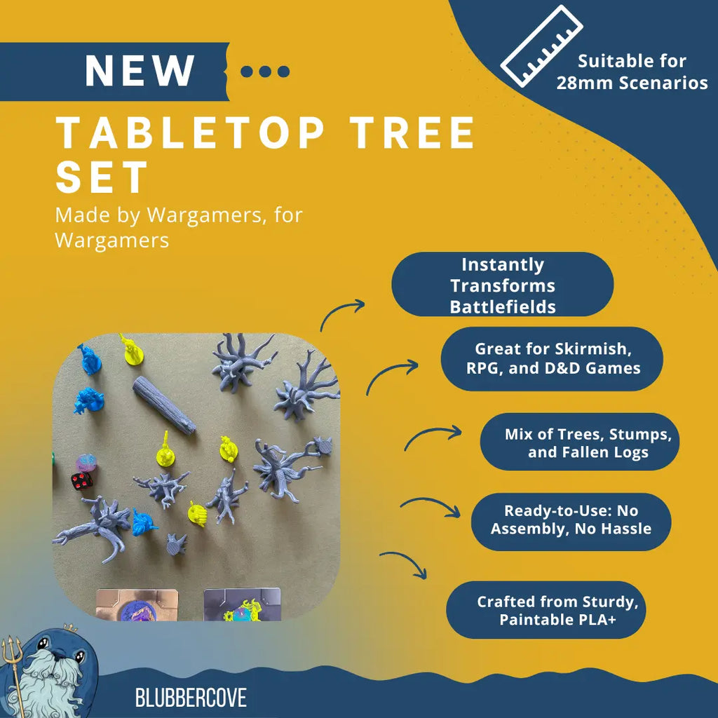 28mm Scatter Terrain Trees for DND & Wargames | Fantasy RPG Tabletop Scenery Blubber Cove