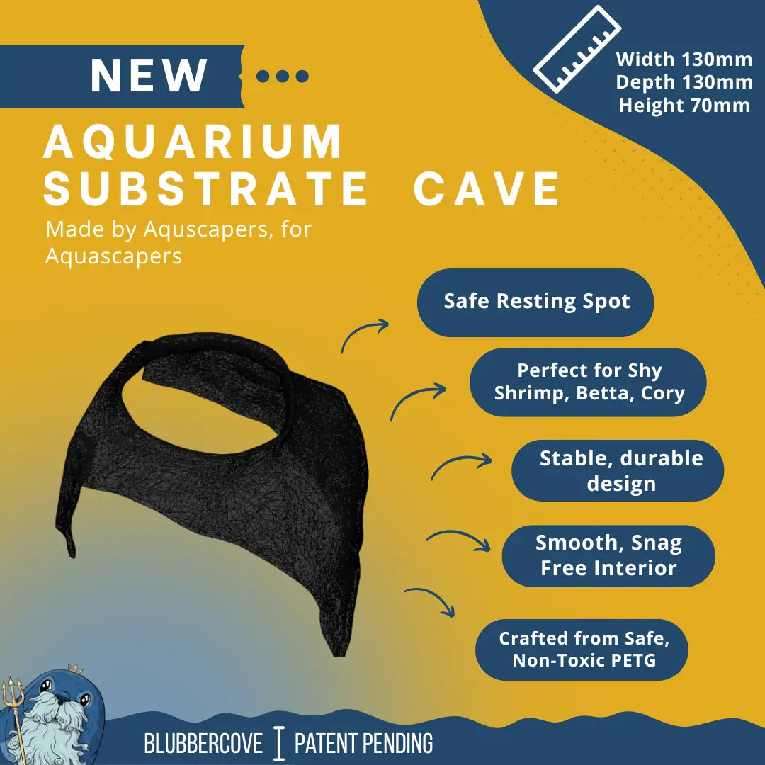 Corner Aquarium Cave Hide for Pleco, Shrimp & Betta | Natural Tank Decor Blubber Cove