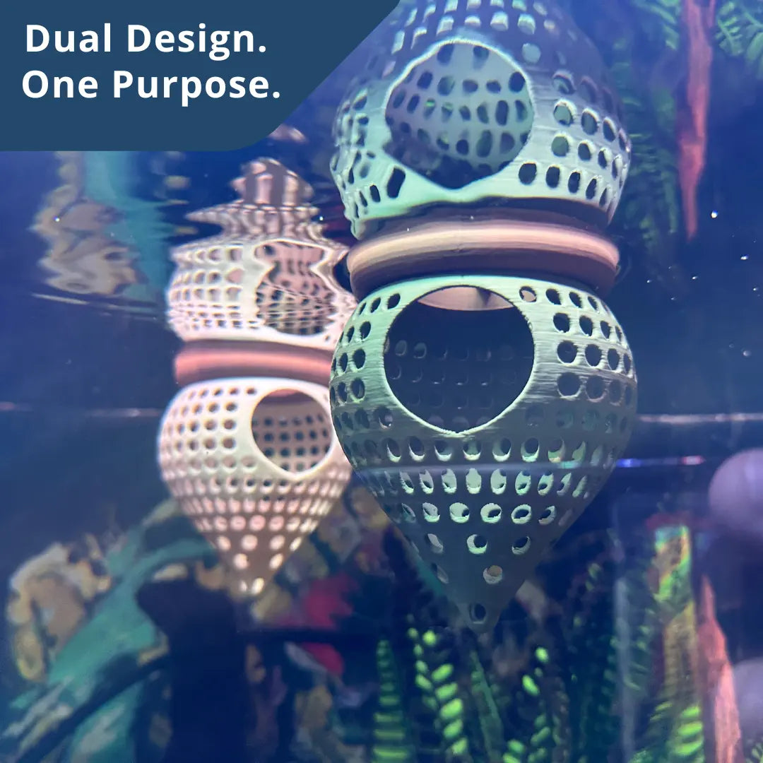 BettaPod Floating Aquarium Cave Log – Betta & Shrimp Hide | Natural Aquascape Decor (Fish Safe) Blubber Cove