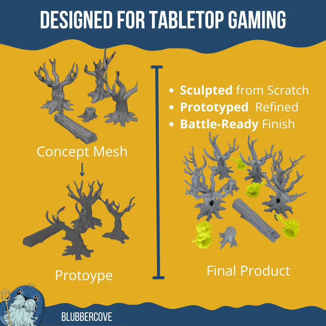 28mm Scatter Terrain Trees for DND & Wargames | Fantasy RPG Tabletop Scenery Blubber Cove