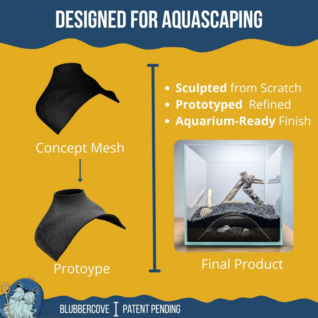 Underground Aquarium Cave Tunnel Hide – Medium & Large Sizes | Natural Fish Tank & Reptile Hideout Decoration Blubber Cove