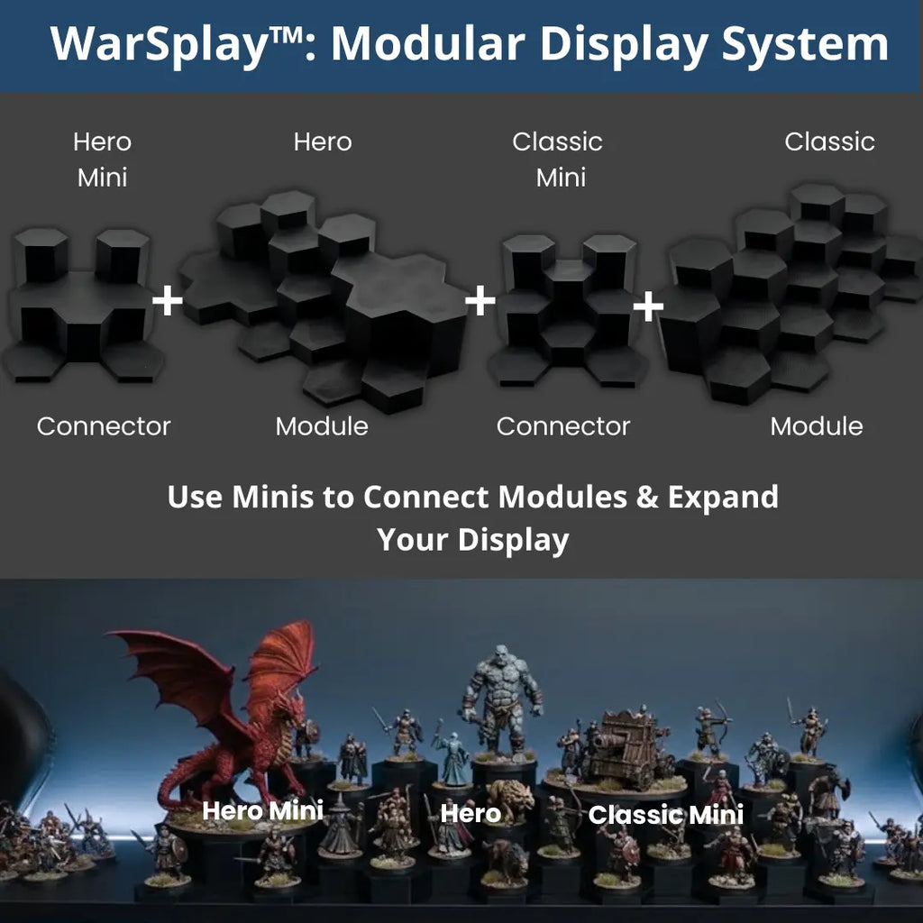 WarSplay™ Hero | Modular Miniature Display Stand for Wargaming & RPGs WarSplay