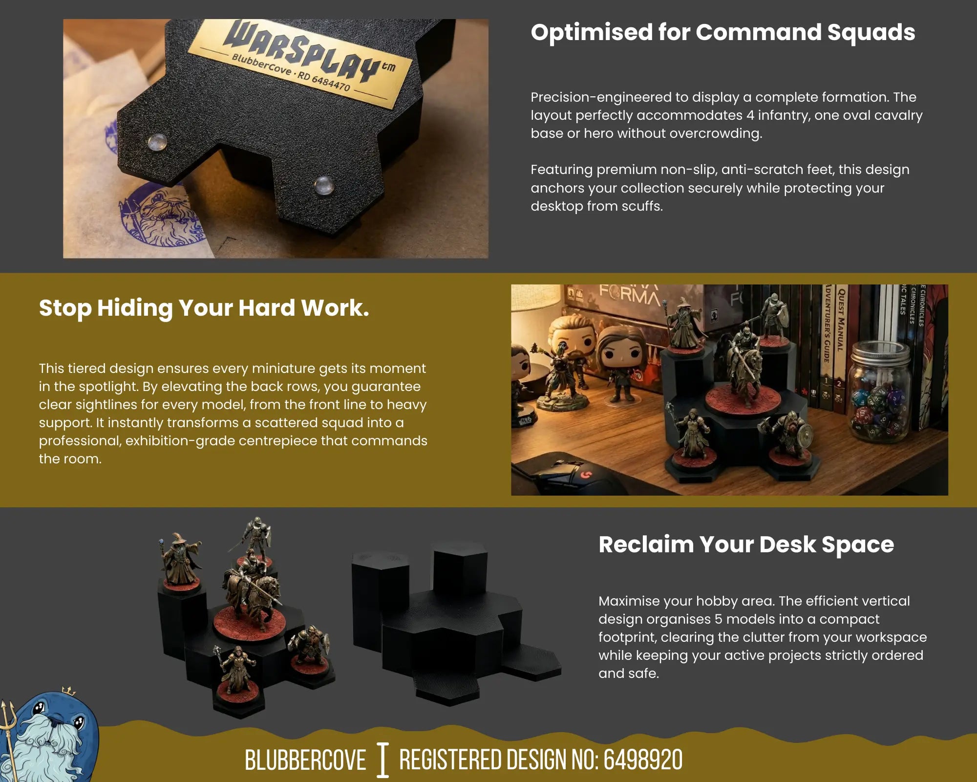 WarSplay™ Hero Mini | Modular Miniature Display Case for Wargaming & RPGs WarSplay
