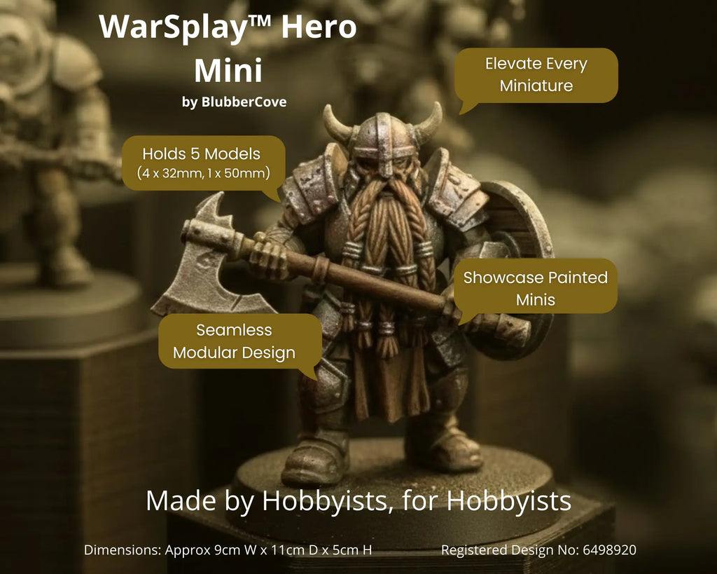 WarSplay™ Hero Mini | Modular Miniature Display Case for Wargaming & RPGs WarSplay