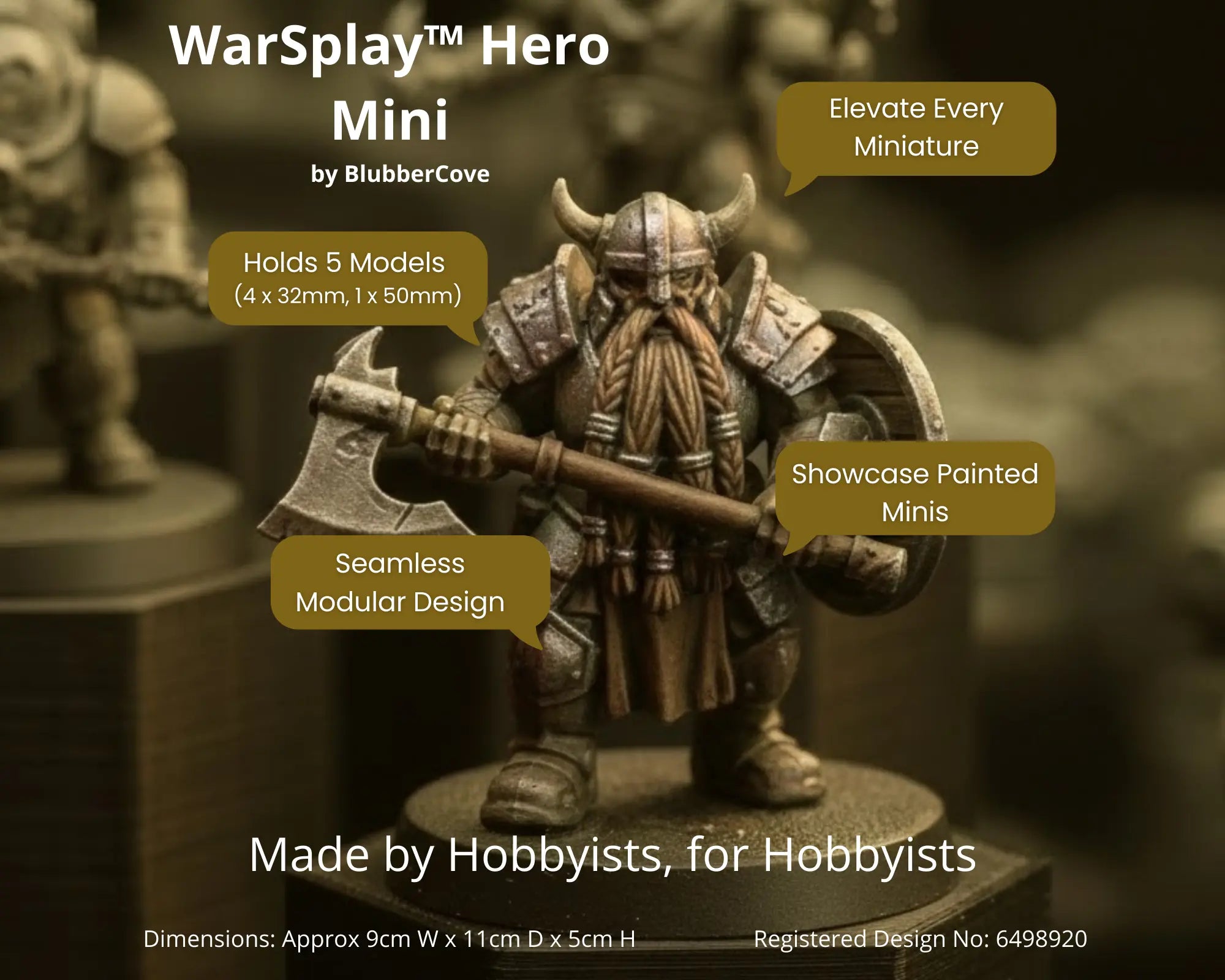 WarSplay™ Hero Mini | Modular Miniature Display Case for Wargaming & RPGs WarSplay