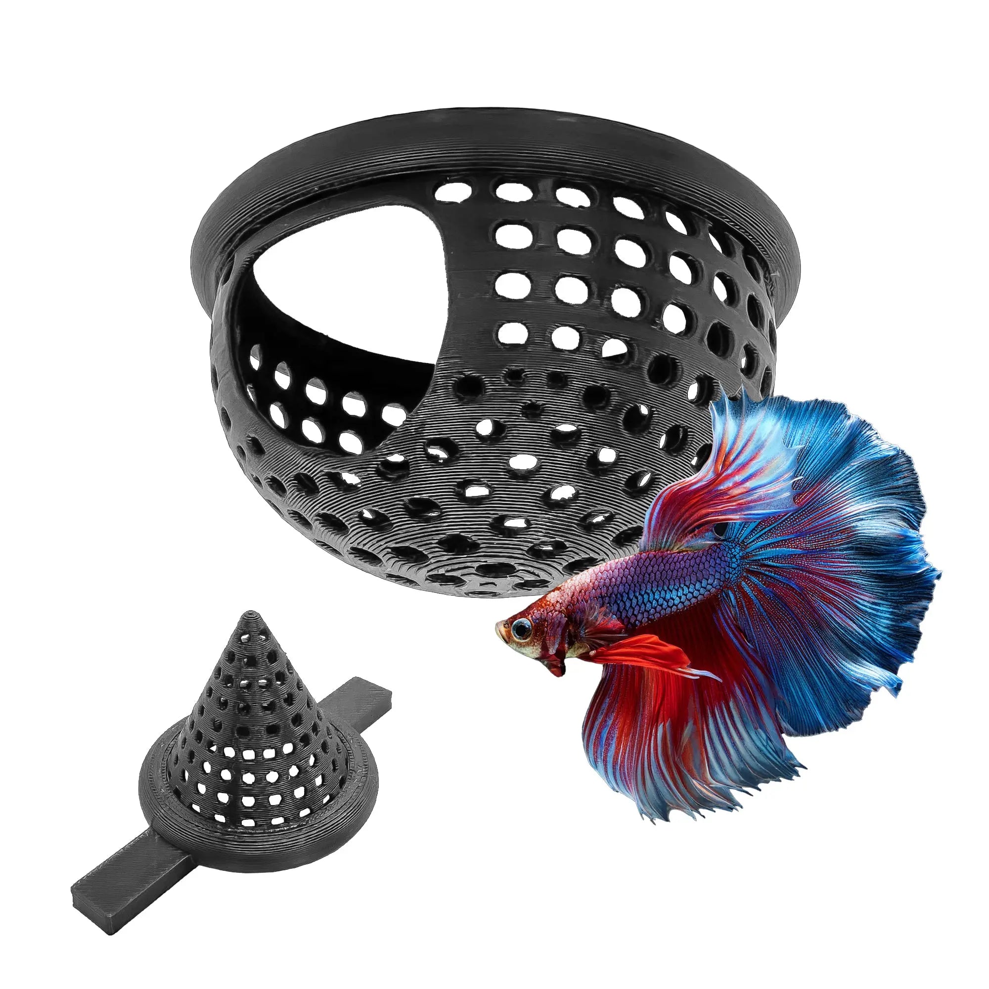 Territorial marker and hideout for male betta fish.